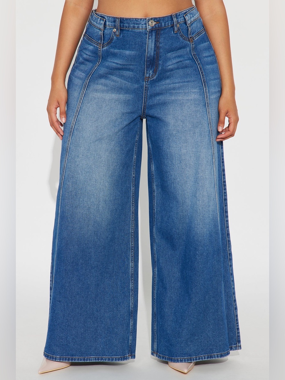 Nwt Fashion Nova She Seams Stellar Wide Leg Jeans